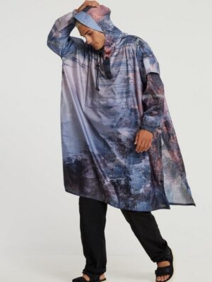 Poncho impermeabile "Moonscape" 100% pet ricicl.