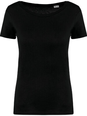 T-shirt donna nera cotone